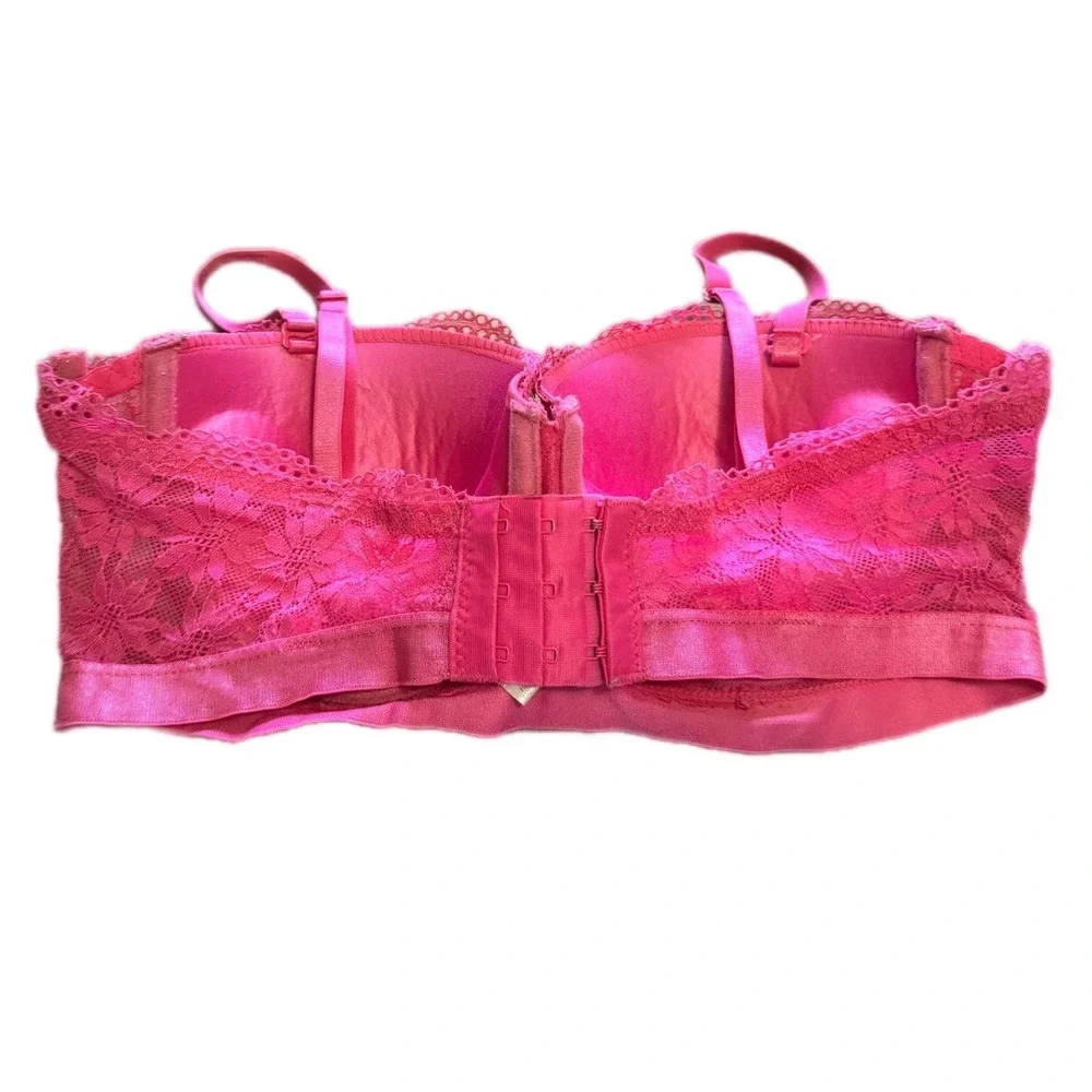 Candie's Lace Underwire Bra Women 34D Magenta Pink Floral COL1213BRA Excellent - Picture 8 of 8
